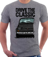 Drive The Classic Fiat 500 L Straight Bumper. T-shirt in Heather Grey Colour