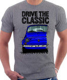 Drive The Classic Fiat 500 L Straight Bumper. T-shirt in Heather Grey Colour