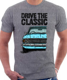 Drive The Classic Ford Cortina Mk2 Black Grille. T-shirt in Heather Grey Colour